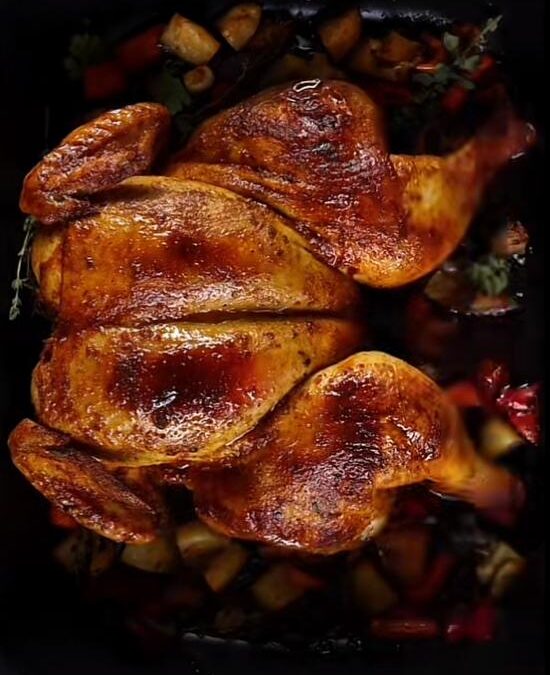 How to Make Butterfly Chicken with Roasted Vegetables
